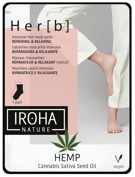 Iroha - Hemp - Foot Mask Socks, 1 Paar