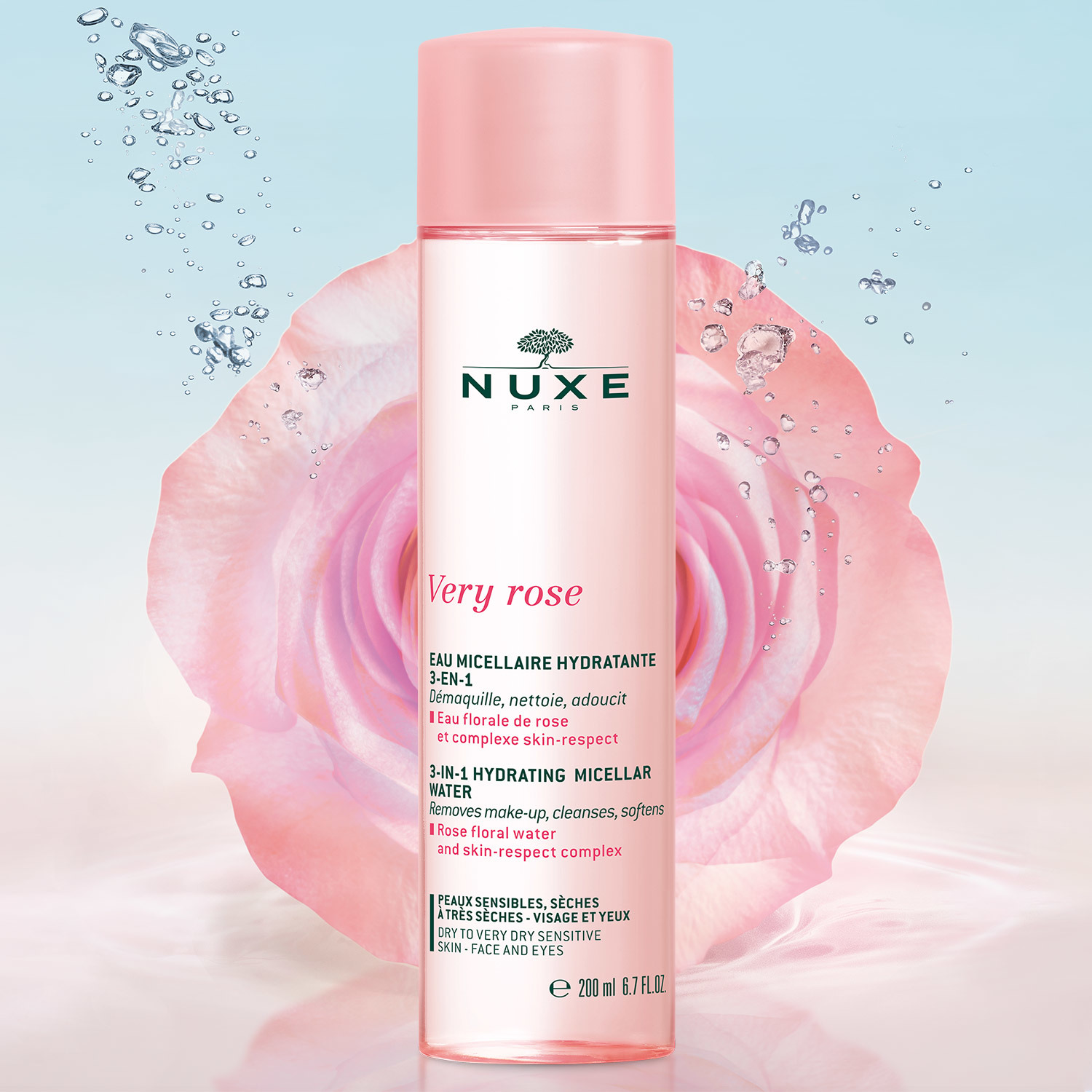NUXE - Very Rose - Eau Micellaire Hydratante 3-in-1, 200ml