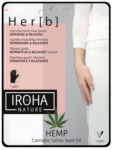 Iroha - Hemp - Hand Mask Gloves, 1 Paar