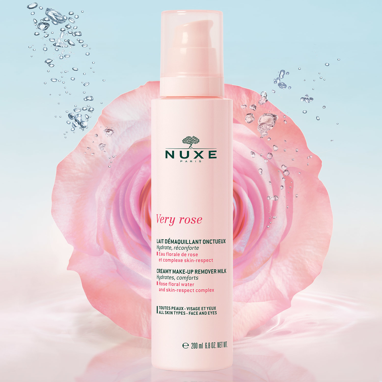 NUXE - Very Rose - Lait Demaquillant Onctueux, 200ml