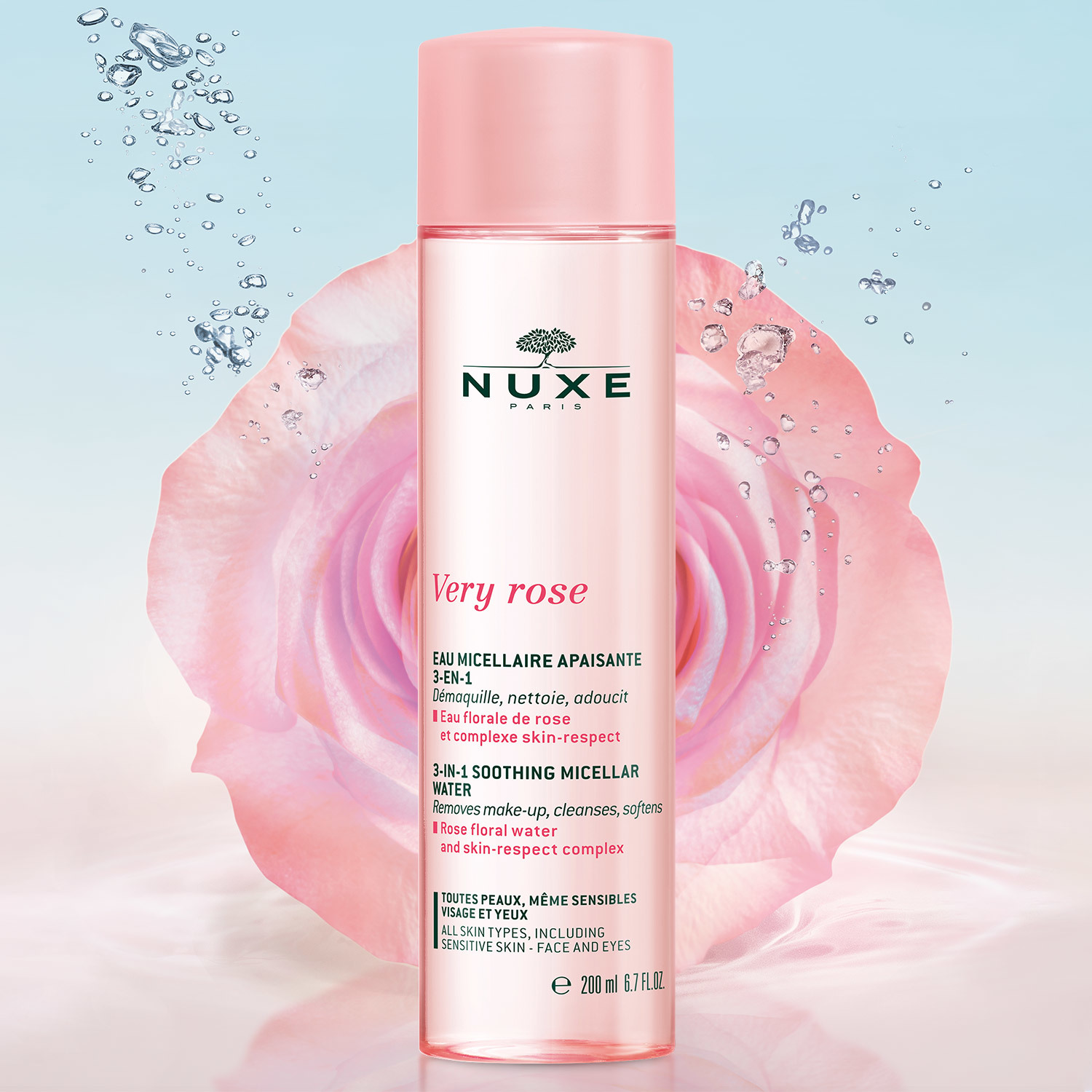 NUXE - Very Rose - Eau Micellaire Apaisante 3-in-1, 200ml